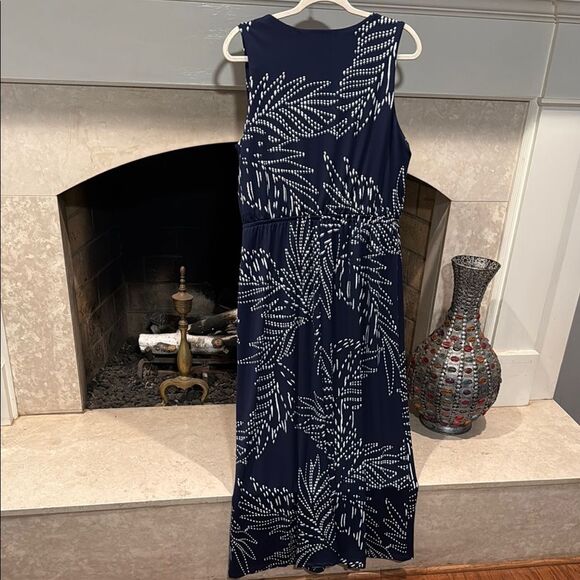 Lane Bryant Blue and White Sleeveless Halter Maxi Dress size 14/16 - Picture 4 of 4